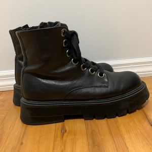 Bershka chunky lace up boots